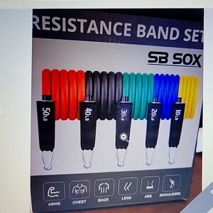 SB SOX Resistance Band Set Stackable Premium Cable Bands Handles Home Gym New